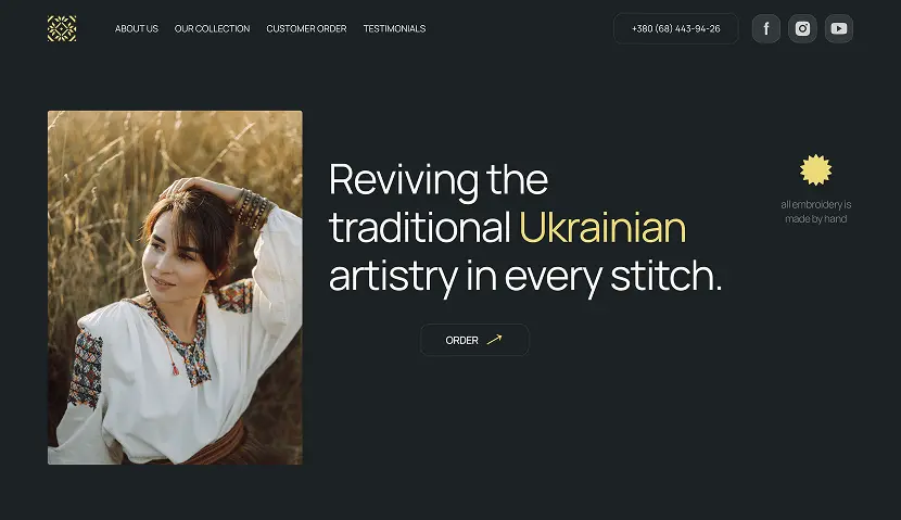 Reviving the traditional Ukrainian artistry in every stitch.